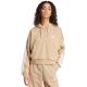 7. Damen Essentials 3-Streifen French Terry Hoodie mit Viertelreißverschluss Beige JX7676