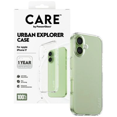 4. CARE by PanzerGlass Flagship Urban Explorer Case mit Clear Frame für iPhone 17 - transparent