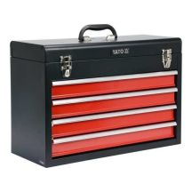 Yato YT-08874 Werkzeugkasten Edelstahl Schwarz, Rot