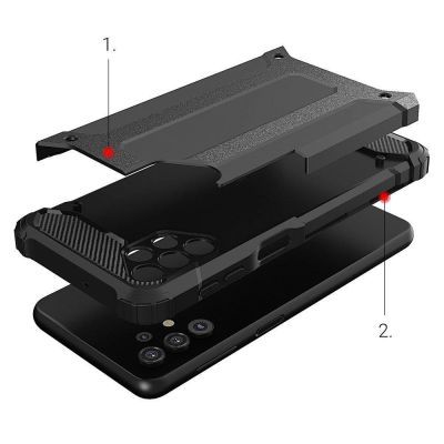 7. Hybrid Armor Case Tough Rugged Cover für Samsung Galaxy A73 blau