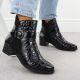6. Damen-Ankle-Boots aus Lackleder mit Absatz, schwarz, Remonte Rieker R5188-02