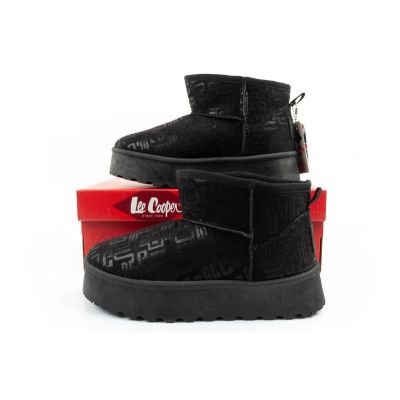 10. Lee Cooper Damen Winter Schneestiefel Modische Pelzgefütterte Stiefeletten Schwarz
