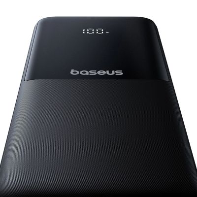 6. Baseus Lipow 10000mAh 22,5W Powerbank mit integriertem Dual-Kabel und Display (inkl. zusätzlichem schwarzen Baseus Simple USB-A-auf-USB-C-Kabel, 3A, 0,2 m) – Schwarz