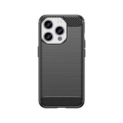 Flexible Carbon-Musterhülle für iPhone 15 Pro Carbon Case – Schwarz