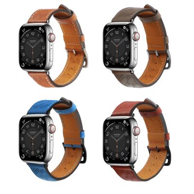 6. Armband Leder für Apple Watch 38 / 40 / 41 mm Band Armband - rot