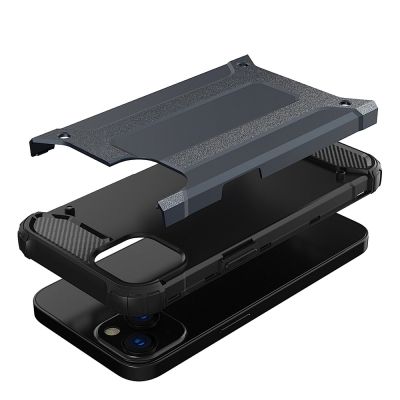 7. Hybrid Armor Hülle für iPhone 14 gepanzerte Hybridhülle blau