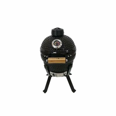 5. Kamado Bono Picnic Keramikgrill, 13 Zoll, Kamado-Grillwagen, Holzkohle (Brennstoff), Schwarz