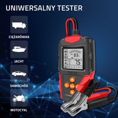 2. QOLTEC Batterietester mit LCD-Anzeige | 12 V | 24 V | 3 Ah–200 Ah