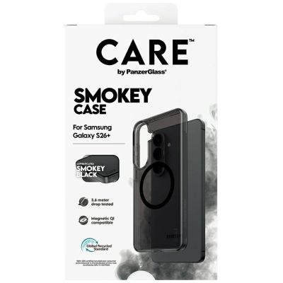 6. CARE by PanzerGlass Urban Explorer Smokey Hülle mit schwarzem Qi für Samsung Galaxy S26+ - Schwarz