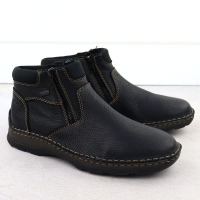 2. Herren-Lederstiefeletten mit Reißverschluss, schwarz, Rieker 05362-00