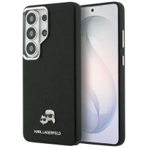 Karl Lagerfeld Saffiano KC Metal Logo MagSafe Hülle für Samsung Galaxy S26 Ultra, Schwarz