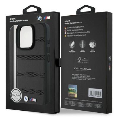 8. BMW M MagSafe-Hülle mit Perforation und Ziernähten für iPhone 16 Pro – Schwarz