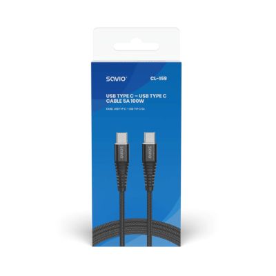 2. SAVIO USB-C-Kabel – USB-C 5A, 1M CL-159