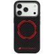 Audi RSQ Carbonfaser Sport Red Circle MagSafe Hülle für iPhone 18 Pro / 17 Pro - Schwarz