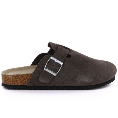 2. Braune Damen-Lederpantoletten mit geschlossener Zehenpartie, Vinceza 101332