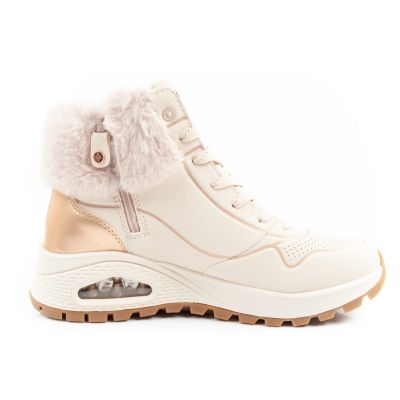 13. Skechers Uno Rugged Damen Sport-Schuhe isolierte Winter-Stiefeletten Beige