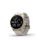 6. Garmin Fenix 8 43mm AMOLED Saphirblau Titan Soft Gold mit limettenfarbenem Lederarmband
