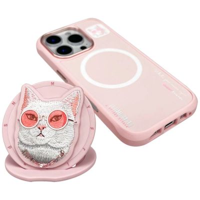 3. Nimmy Glasses Cool Cat MagSafe Case für iPhone 16 Pro - Pink