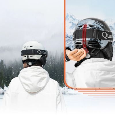 3. Qunature 10130003004 Skihelm mit Gehörschutz für Snowboard 54-58 cm - Schwarz