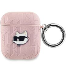 Karl Lagerfeld Monogram Choupette Head Case für AirPods 1/2 – Rosa