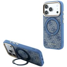 Guess Ring Stand 360 4G Classic Logo MagSafe Hülle für iPhone 18 Pro Max / 17 Pro Max - Blau