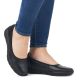 6. Rieker 53755-00 Damen-Keilschuhe aus Leder, bequem, schwarz