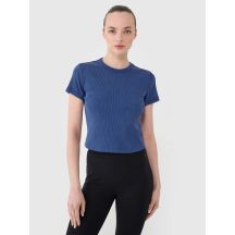 Schmales geripptes Damen-T-Shirt 4F 4FRSS25TTSHF2696-31S