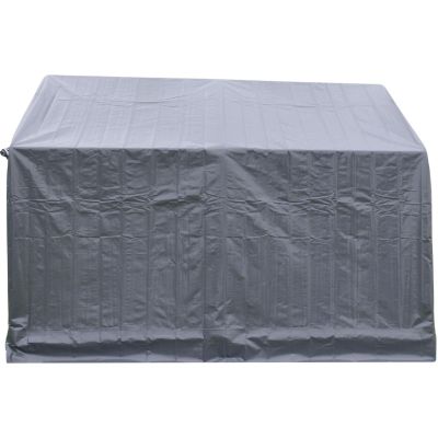 4. Gartengarage-Pavillon 3,50 x 3,50 x 2,60 m, grau, Saska Garten