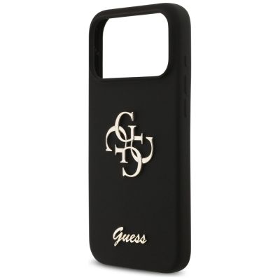 6. Guess Silikonhülle mit großem 4G-Schriftzug für iPhone 17 Pro Max – Schwarz