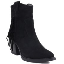 Gefütterte Damen-Cowboystiefel mit Fransen, schwarz, M.Daszyński MR2520-1