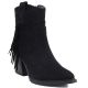 Gefütterte Damen-Cowboystiefel mit Fransen, schwarz, M.Daszyński MR2520-1