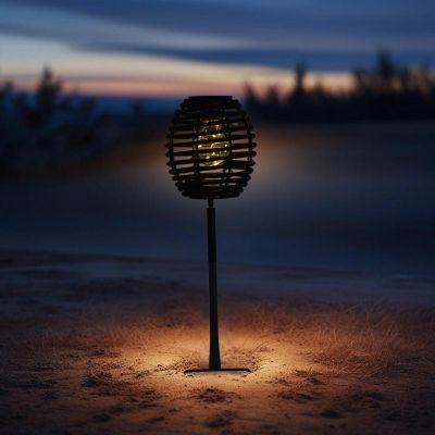 21. PROGARDEN Solarkugellampe aus schwarzem Rattan