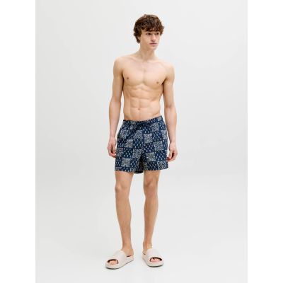 4. Jack&Jones Herren-Badeshorts JPSTMAUI SHELL AOP SWIM SHORTS REG 12291808 PAGEENT BLUE