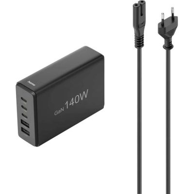 Hama 00201978 Mobiles Ladegerät für Laptop, Powerbank, Smartphone, Tablet, Schwarz, Wechselstrom-Schnellladefunktion, intern