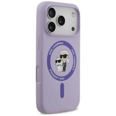 4. Karl Lagerfeld Silicone Karl&Choupette Ring MagSafe Hülle für iPhone 18 Pro / 17 Pro – violett