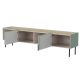2. FELLINI TV-Schrank 200x40x52, olivgrün + geölte Eichenplatte
