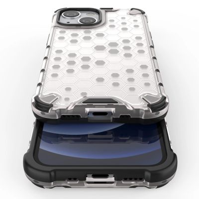 10. Honeycomb Handyhülle Schutzhülle mit TPU Rahmen für iPhone 13 mini schwarz