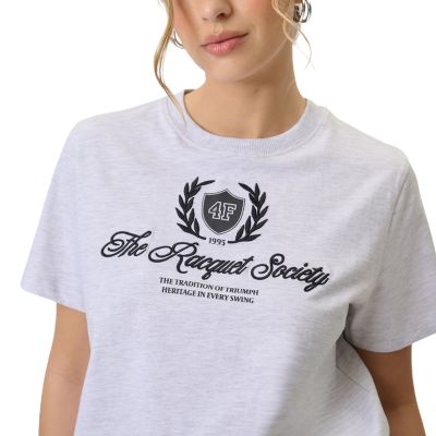 5. Damen-T-Shirt 4F F2738, kühles Hellgrau-Melange 4FWSS26TTSHF2738, Größe 27M