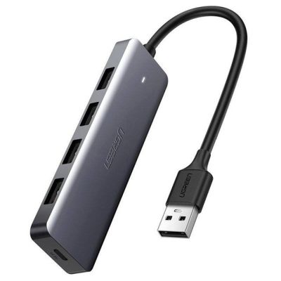 Ugreen Hub-Adapter 4in1 USB auf 4x USB 3.0+Micro-USB (grau)