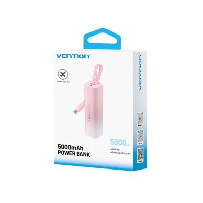 2. Powerbank Vention 20W PD USB-C Lightning 5000 mAh Pink Gradient