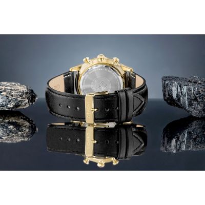 6. Giewont Herrenuhr Chronograph Saphir Schwarz und Gold GW5630-A4