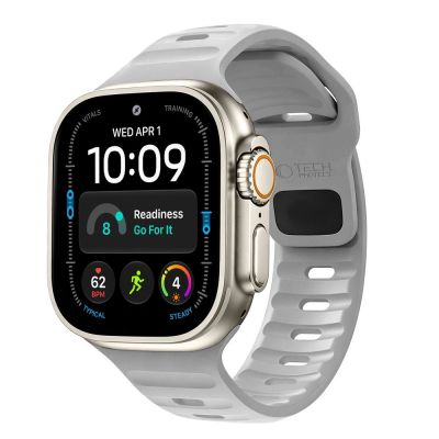 Tech-Protect Silikonarmband für Apple Watch 44 / 45 / 46 / 49 mm – Grau