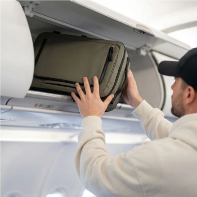 10. Tech-Protect Defender S50 Rucksack für Ryanair & Wizzar, 20 l Laptop, Olivgrün