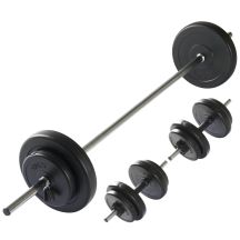 VIRTUFIT VERSTELLBARES LANGHANTELSET - KURZHANTELSET - 30,5 KG - SCHWARZ