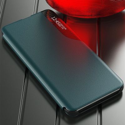 3. Eco Leather View Case booktype case schutzhülle aufklappbare hülle Samsung Galaxy A22 4G rot