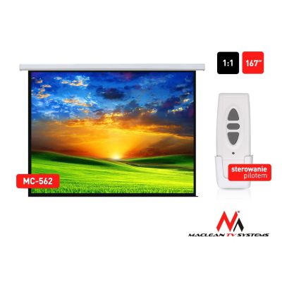 3. Maclean MC-562 Leinwand (Deckenmontage; elektrisch einziehbar; 1:1; 167,0")