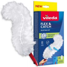 Vileda Staubwedel mit kurzem Griff + 2 Flex&Catch Einsätze