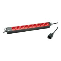 Bachmann 333.937 2 m Steckdosenleiste 9 x Steckdosen für den Innenbereich Schwarz, Rot