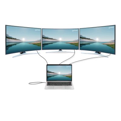 13. MANHATTAN 12-in-1 4K Dockingstation 1xHDMI 2xDP 3xUSB-A