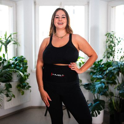 21. HULA-HOP-SET HHW12 SCHWARZ MIT PROJEKTIONEN UND HMS-GEWICHT + GÜRTEL BR163 SCHWARZ ÜBERGRÖSSE